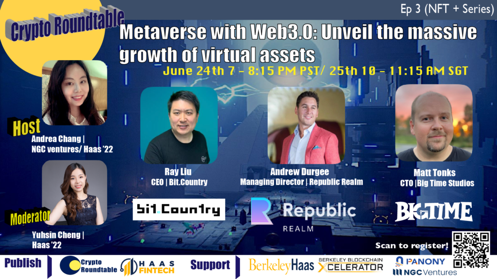 06/24: Crypto Roundtable: Metaverse with Web 3.0: Unveil the massive