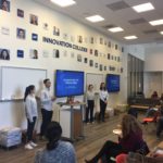 Picture of alumni speaking at challenge lab on plant based meat