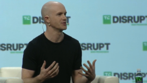 Coinbase CEO Brian Armstrong discusses the future of cryptocurrency at TechCrunch Disrupt SF in September.