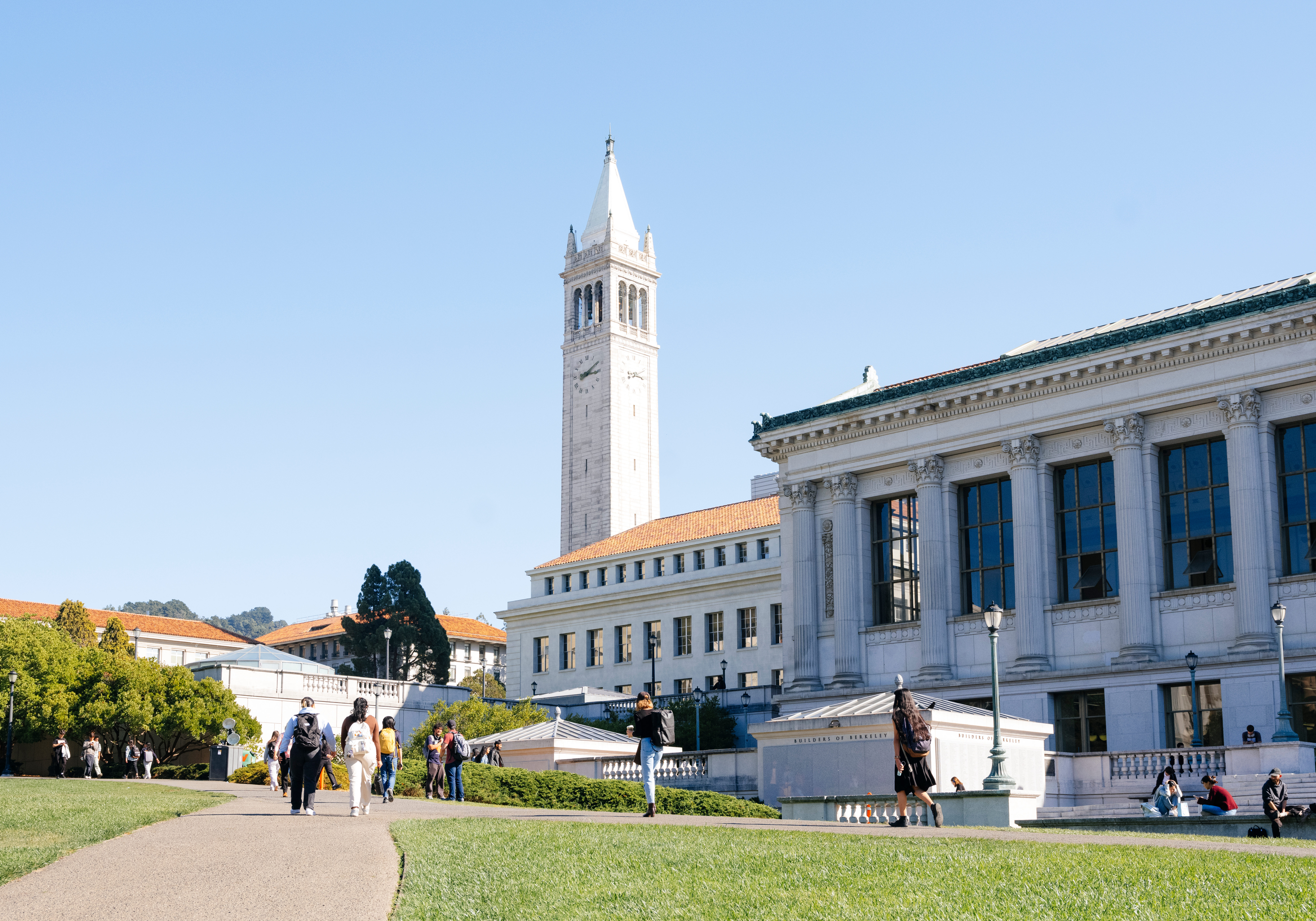 Doe Library, the Campanile, and Memorial Glade