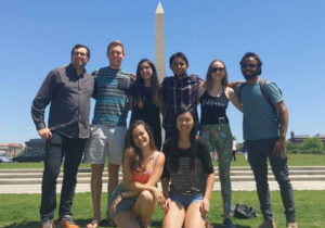 Students at Washington Monument