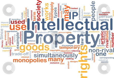 Background concept wordcloud illustration of intellectual property