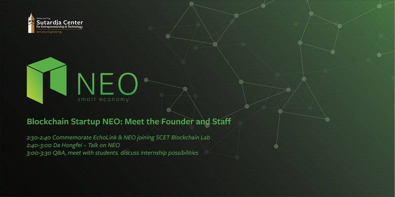 Event poster for Blockchain Startup NEO