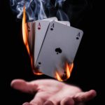 Deck of cards in flames